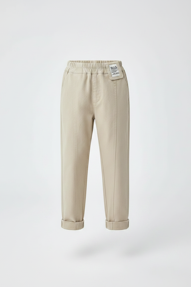 Pantalon À Pince Beige Décontracté Enfant Sport Confortable - Toile - vue 3