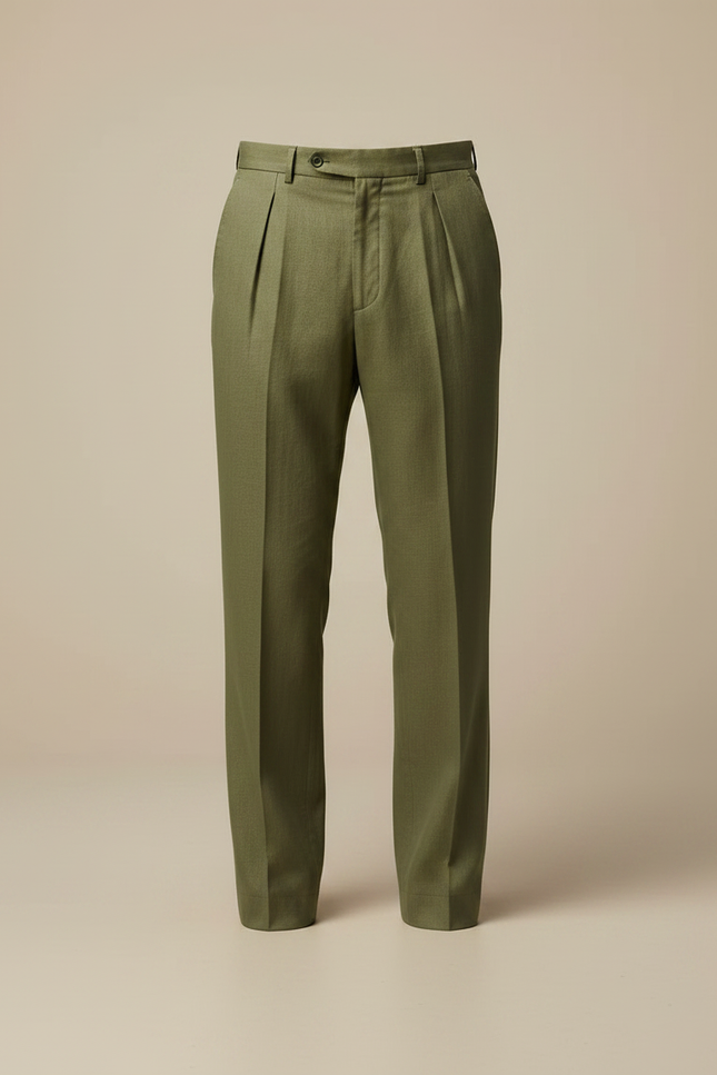 Pantalon À Pince Lin Homme - Kaki - vue 3