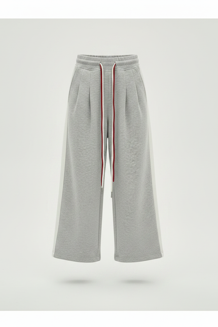 Pantalon À Pince Gris Ample Décontracté Fluide Rayé - Molleton - vue 3