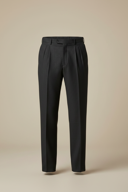 Pantalon Gris À Pince - Laine - vue 3