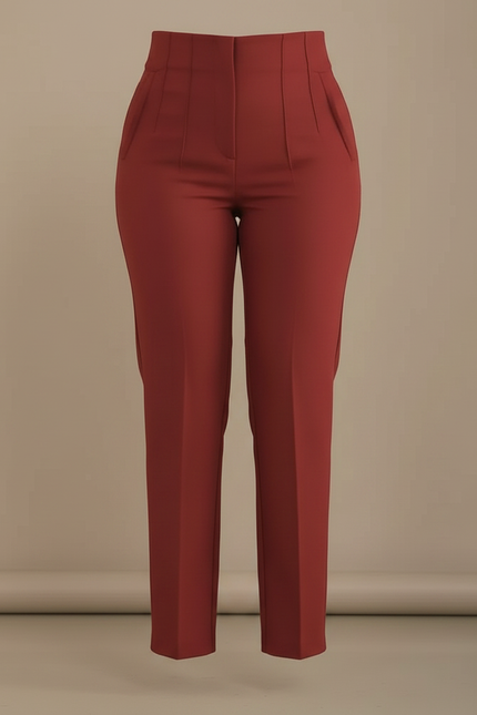 Pantalon À Pince Grande Taille Femme - Bordeaux Gabardine - vue 3