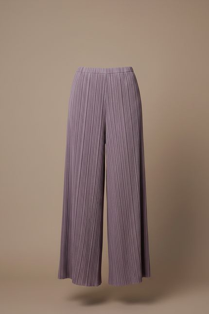Pantalon À Pince Plissé Ample Violet Fluide Élégant - Polyester - vue 3