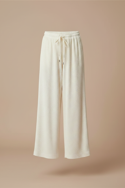 Pantalon À Pince Écru Plissé Ample Scintillant Enfant - Beige Maille - vue 3