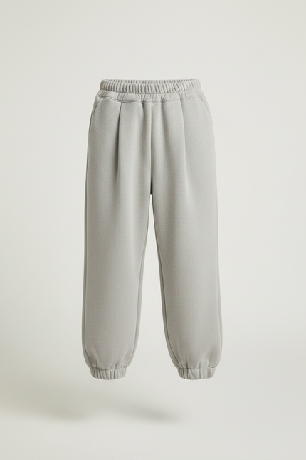 Pantalon À Pince Gris Ample Molletonné Décontracté Enfant - vue 3