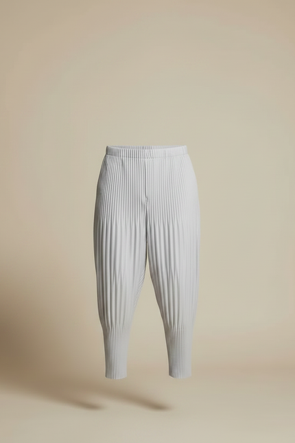 Pantalon À Pince Plissé Gris Décontracté Ample Homme - Polyester - vue 3