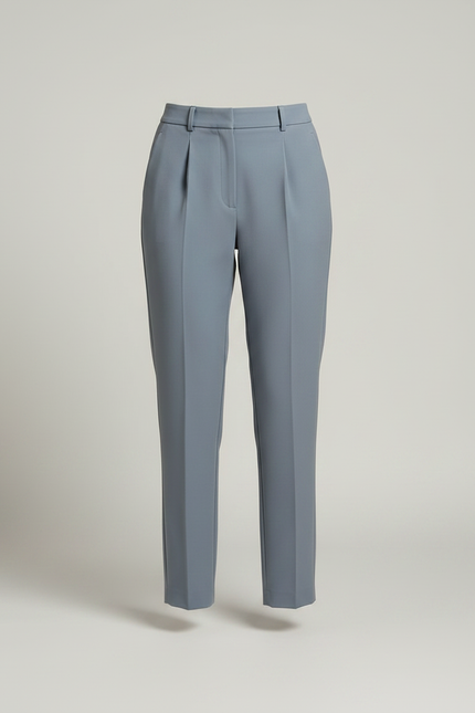 Pantalon À Pince Bleu Ciel Plissé Droit Élégant - Polyester - vue 3