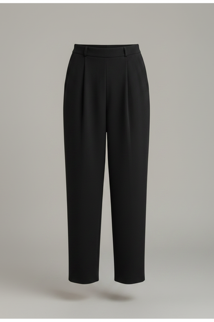 Pantalon À Pince Noir Ample Décontracté Harem Tricoté - Maille - vue 3