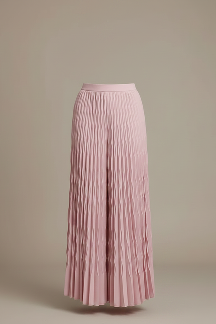 Pantalon À Pince Rose Plissé Fluide Ample Femme - Polyester - vue 3