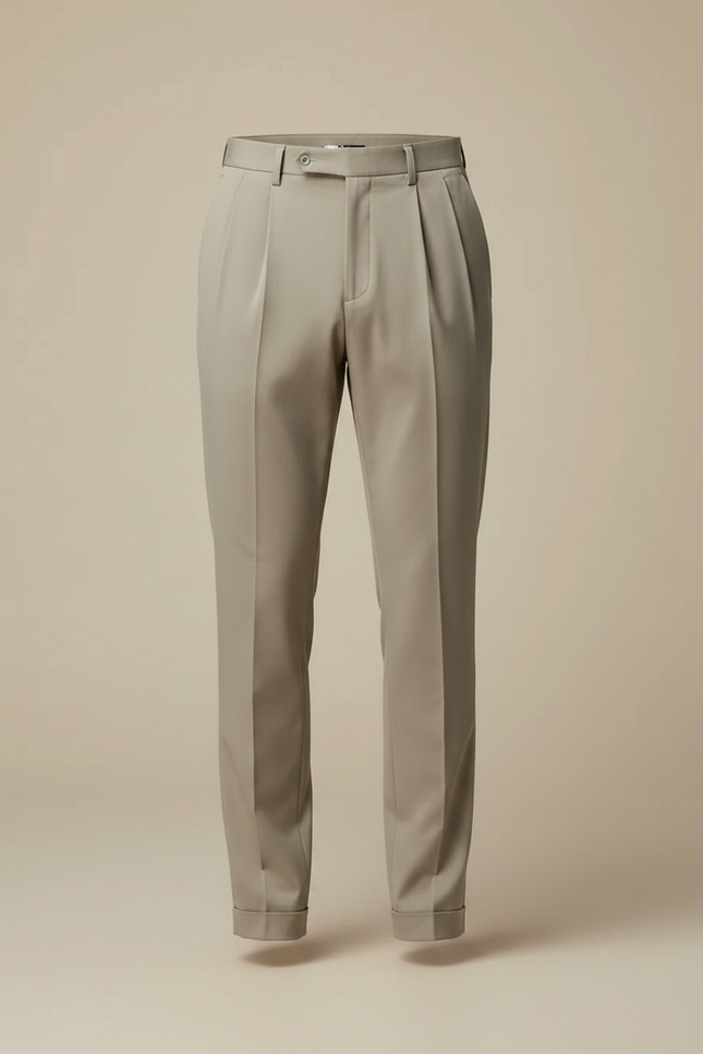 Pantalon À Pince Beige Classique Habillé Homme - Gabardine - vue 3
