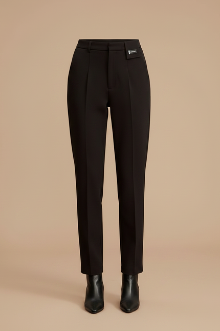 Pantalon À Pince Noir Fuselé Élégant Femme - Polyester - vue 3