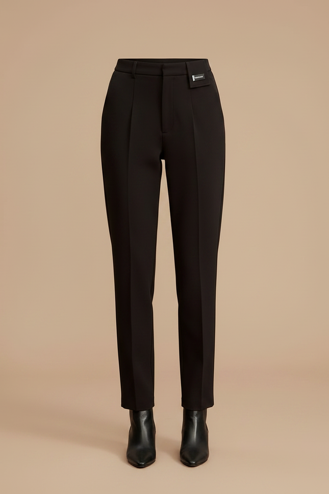 Pantalon À Pince Noir Fuselé Élégant Femme - Polyester - vue 3