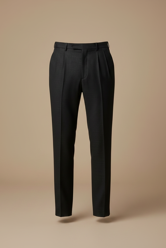 Pantalon Tailleur À Pince - Gris Laine - vue 3