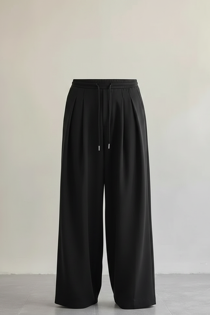 Pantalon À Pince Noir Ample Décontracté Homme - Polyester - vue 3