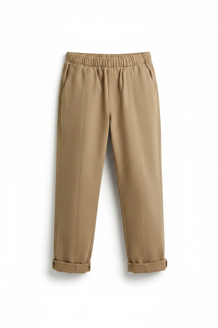 Pantalon À Pince Kaki Ample Coton Enfant Casual - vue 3