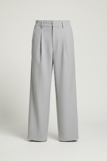 Pantalon À Pince Gris Droit Ample Décontracté Garçon - Polyester - vue 3