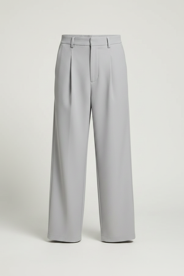 Pantalon À Pince Gris Droit Ample Décontracté Garçon - Polyester - vue 3