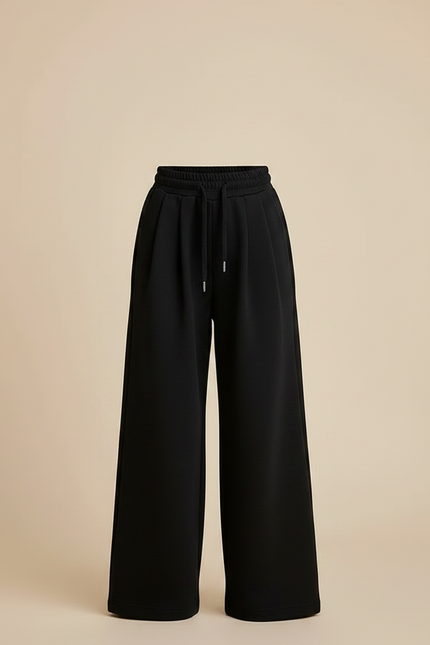 Pantalon À Pince Noir Ample Fluide Décontracté - Molleton - vue 3