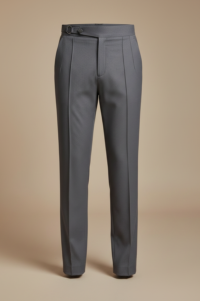 Pantalon À Pince Gris Foncé Slim Élégant Homme - Gabardine - vue 3