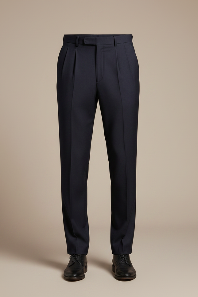 Pantalon À Pince E5b0 - Marine Gabardine - vue 3