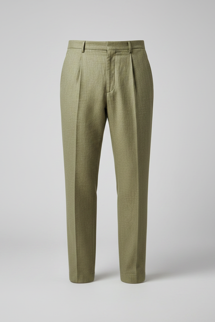 Pantalon À Pince Vert - Kaki Laine - vue 3