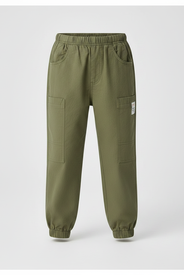 Pantalon À Pince Kaki Cargo Ample Coton Garçon - vue 3