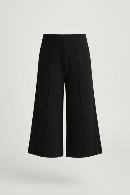 Pantalon À Pince Noir Ample Large Fille - Maille - vue 3