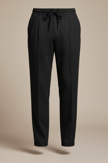Pantalon À Pince Noir Plissé Décontracté Cordon Homme - Polyester - vue 3