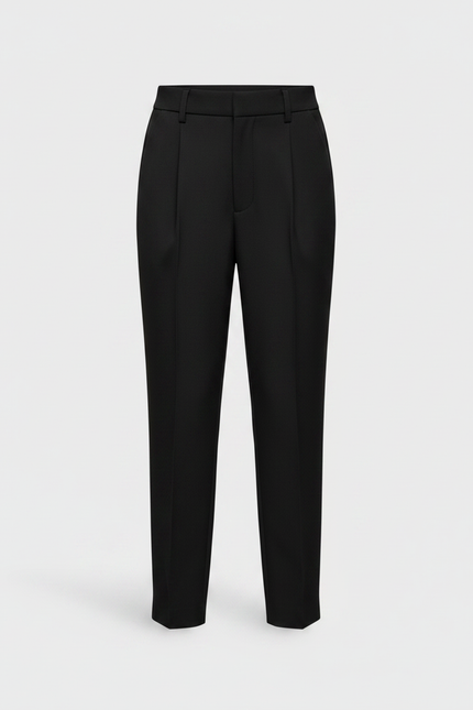 Pantalon À Pince Noir Droit Taille Haute Élégant - Polyester - vue 3
