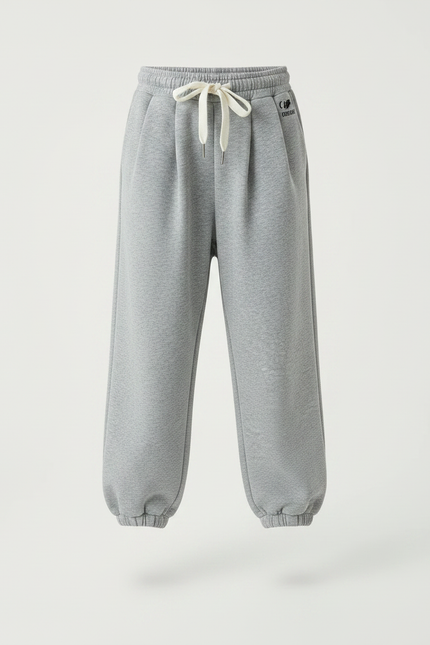 Pantalon À Pince Gris Ample Molleton Enfant - vue 3