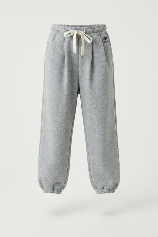 Pantalon À Pince Gris Ample Molleton Enfant - vue 3