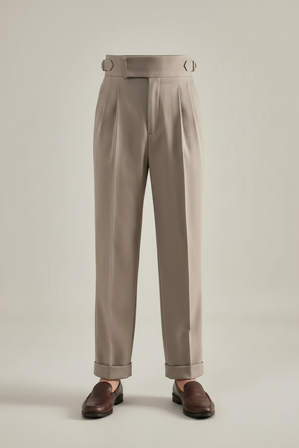 Pantalon À Pince Gris Plissé Droit Élégant Garçon - Gabardine - vue 3