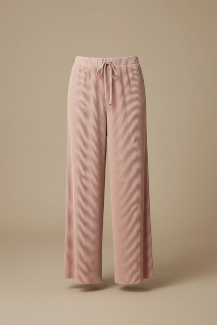 Pantalon À Pince Plissé Rose Fluide Ample - Viscose - vue 3