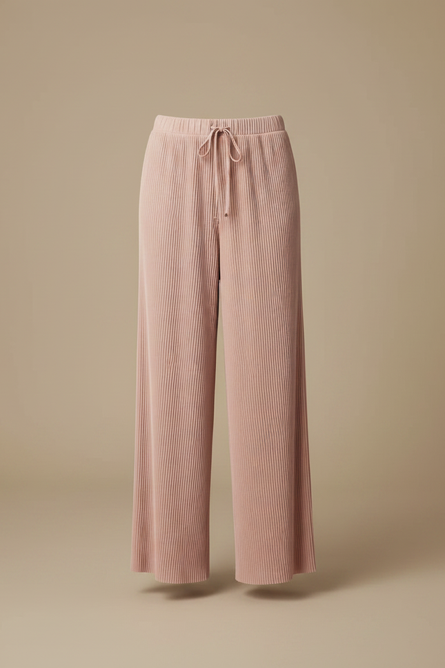 Pantalon À Pince Plissé Rose Fluide Ample - Viscose - vue 3