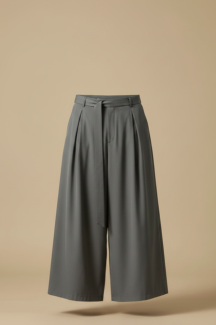Pantalon À Pince Gris Ample Plissé Fluide Homme - Polyester - vue 3