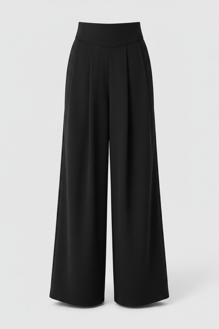 Pantalon À Pince Noir Ample Fluide Fille - Polyester - vue 3