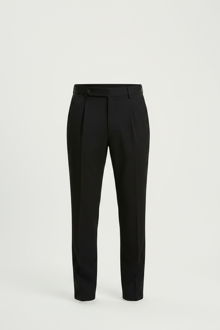 Pantalon À Pince Noir Droit Habillé Homme - Polyester - vue 3