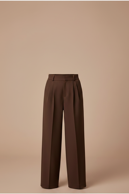 Pantalon À Pince Marron Ample Fluide Décontracté Enfant - Polyester - vue 3