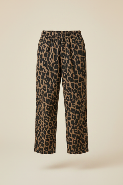 Pantalon À Pince Léopard Ample Enfant Coton Molletonné - Imprimé - vue 3