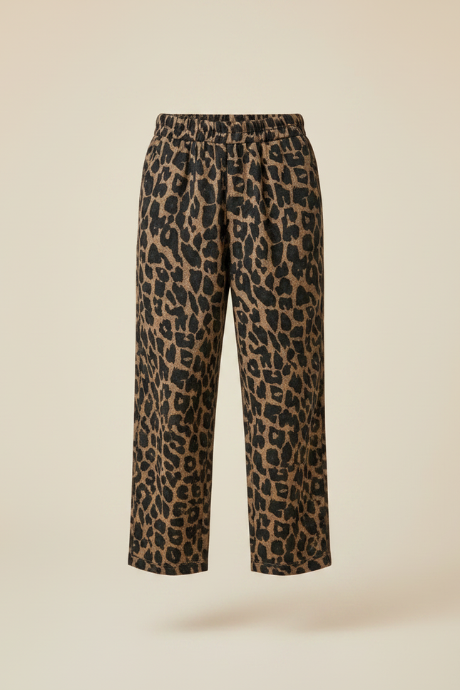 Pantalon À Pince Léopard Ample Enfant Coton Molletonné - Imprimé - vue 3