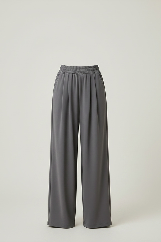 Pantalon À Pince Gris Ample Fluide Décontracté Fille - Viscose - vue 3