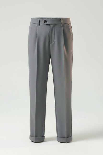 Pantalon À Pince Gris Élégant Droit Garçon Enfant - Gabardine - vue 3