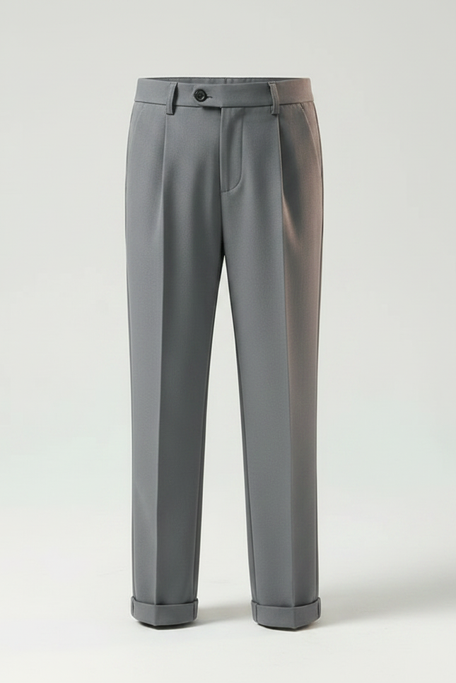 Pantalon À Pince Gris Élégant Droit Garçon Enfant - Gabardine - vue 3