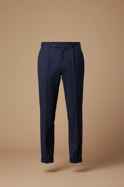 Pantalon À Pince Bleu Marine Élégant Confortable Homme - Gabardine - vue 3