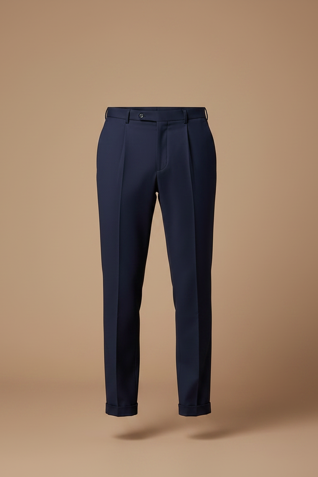 Pantalon À Pince Bleu Marine Élégant Confortable Homme - Gabardine - vue 3