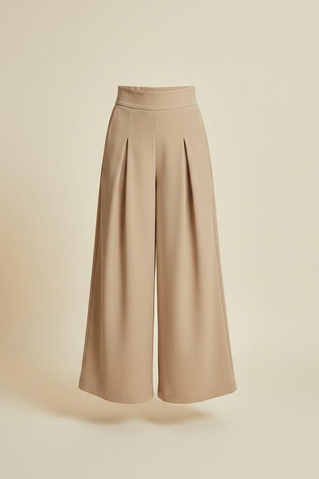 Pantalon À Pince Beige Ample Plissé Élégant Enfant - Polyester - vue 3