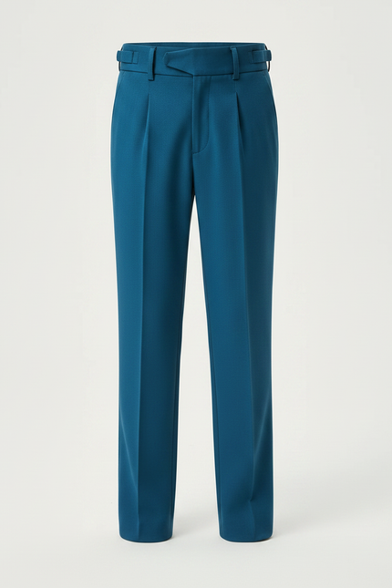 Pantalon À Pince Bleu Canard Slim Garçon Élégant - Gabardine - vue 3