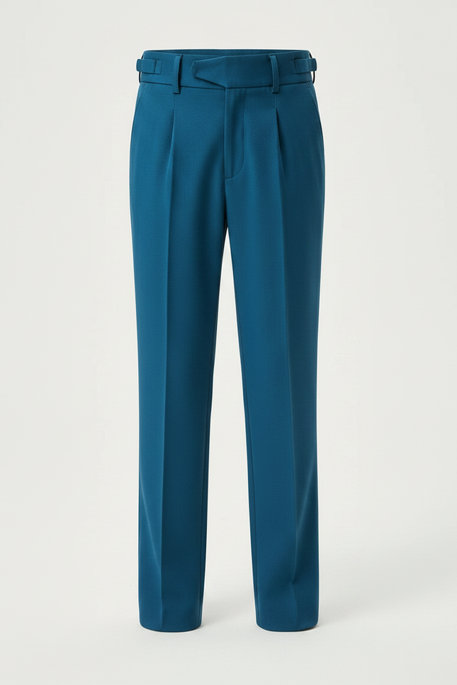 Pantalon À Pince Bleu Canard Slim Garçon Élégant - Gabardine - vue 3