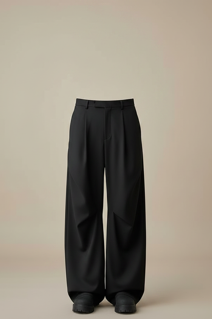 Pantalon Fluide À Pince - Noir Gabardine - vue 3