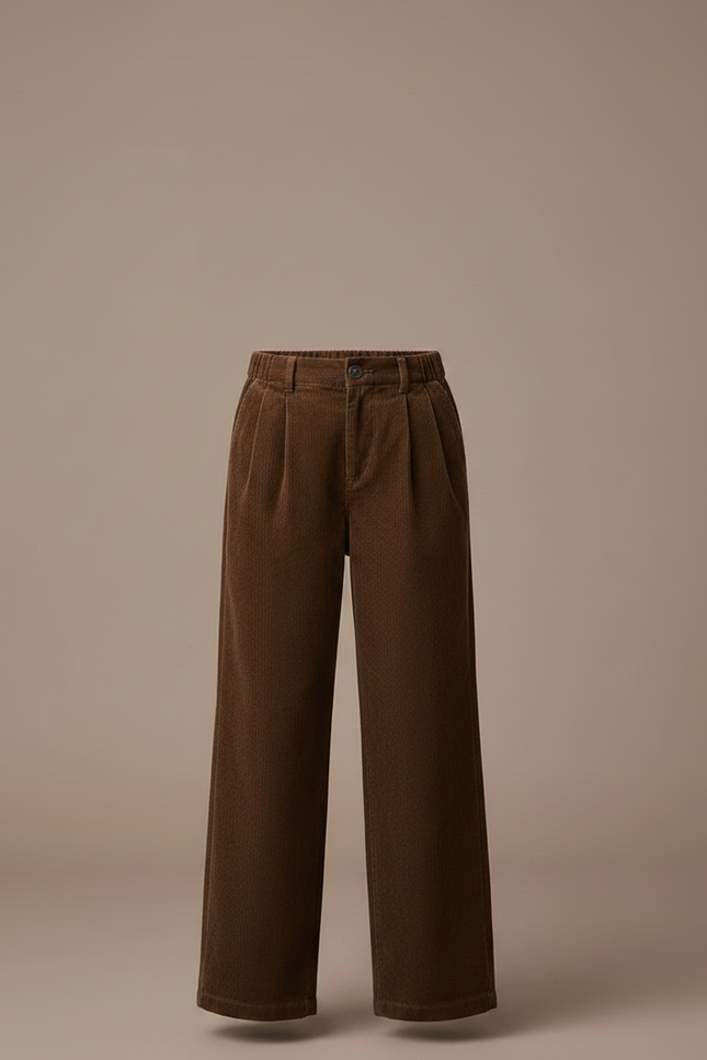 Pantalon À Pince 10ef - Marron Cordé - vue 3