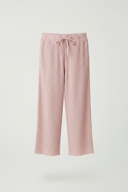 Pantalon À Pince Rose Plissé Ample Fille Décontracté - Polyester - vue 3